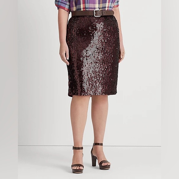 Lauren Woman Sequined Tulle Pencil Skirt - Picture 3 of 9